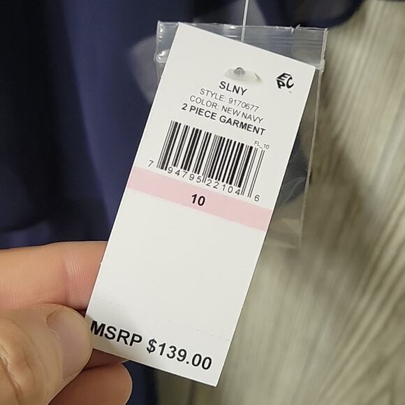 S.L. Fashions Sheer Chiffon Sleevless Dress With Sheer Jacket Womens Size 10 NWT - Picture 6 of 13